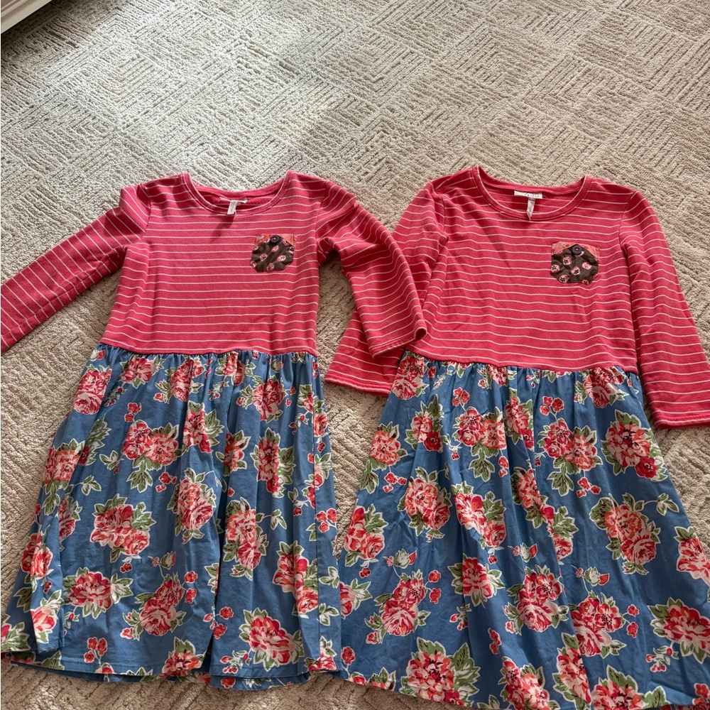 Matilda Jane Pink and Blue Floral Kids Dress